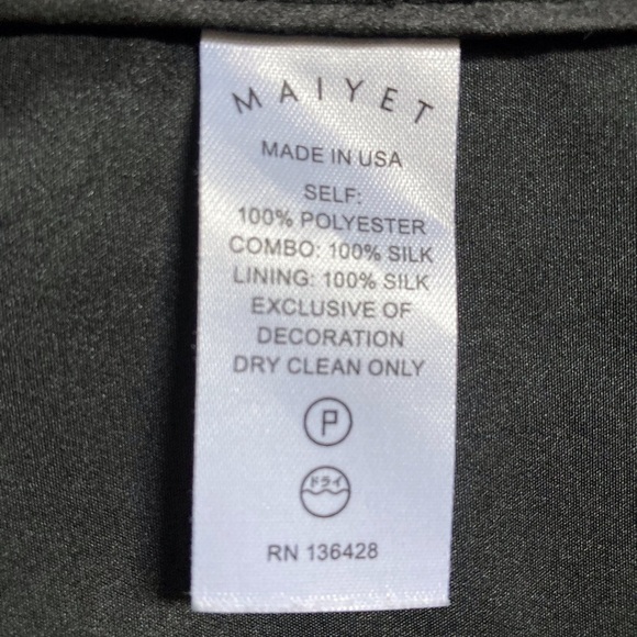 Maiyet Collective Embroidered Blazer Jacket Silk Detailing Black & White - Picture 9 of 11